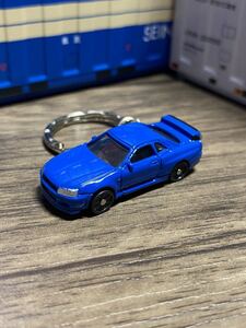 ●◎日産 スカイライン GT-R R34 キーホルダー◎●①オリジナル加工品 カーアクセサリー ミニカー ハンドクラフト ハンドメイド 雑貨