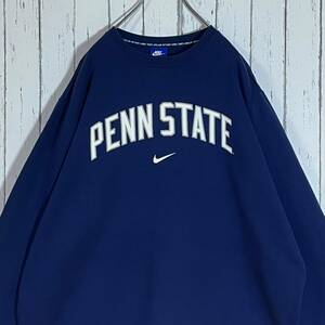 NIKE ナイキ PENN STATE ペンシルベニア大学 カレッジプリント センタースウッシュロゴ スウェット トレーナー XXL 2XL ネイビー 20202770