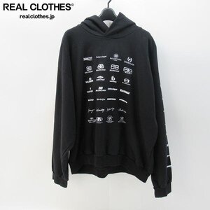 ☆【JPタグ】BALENCIAGA/バレンシアガ 22SS Archives Logos Hoodie/アーカイブ ロゴ パーカー ブラック 726241/S /060