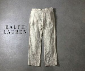 RALPH LAUREN●w34●リネン ストライプ トラウザー パンツ●ラルフローレン