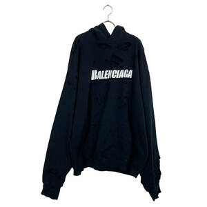 BALENCIAGA (バレンシアガ) DESTROYED HOODIE (black)