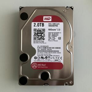 (中古)　使用時間18時間　ウエスタンデジタル RED HDD 2TB WD20EFRX