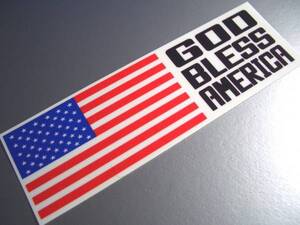 ▼GOD BLESS AMERICA+アメリカ国旗▼USA 耐水ステッカー アメリカン 世田谷ベース バンパーステッカー 星条旗 車 スーツケース カスタム