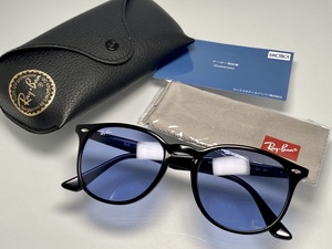 ケース付★RAY-BANレイバン RB4259-F 601/80 黒ブラック/ブルーレンズスモーク JPフィット サングラス ボストン 白ロゴ ウェリントン