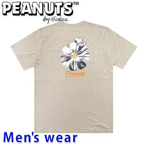 スヌーピー 半袖 Tシャツ メンズ PEANUTS 犬 プリント グッズ S1142-186B Mサイズ BE(ベージュ)
