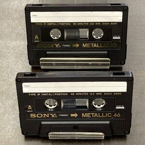 0036T ソニー METALLIC 46 60分 メタル 2本 カセットテープ/Two SONY METALLIC 46 60 Type IV Metal Position Audio Cassette