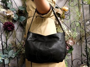 ●超美品●Salvatore Ferragamo フェラガモ●ガンチーニ●カーフ レザー 本革●ハンド バッグ●黒●ゴールド金具●腕掛け●かばん●Js53152