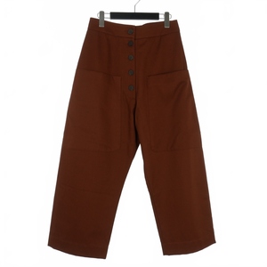 スタジオニコルソン STUDIO NICHOLSON ROUNDED DROP CROTCH PANT ドロップクロッチ サルエルパンツ 1 茶 ブラウン SNW-723 レディース