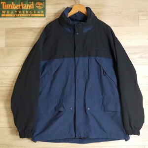 M13J/S1.22-1　アメリカ古着　Timberland　ティンバーランド　マウンテンパーカ　ナイロンジャケット　収納フード　アウトドア　メンズ　XL