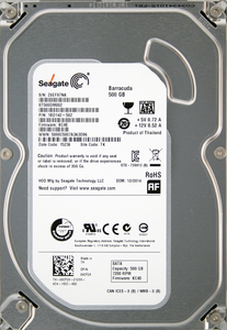 Seagate ST500DM002-1BD142 DP/N 09CF26 3.5インチ SATA600 500GB 1102回 13161時間