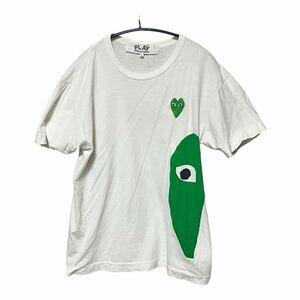 COMME des GARCONS Tシャツ プレイ Lサイズ ホワイト　グリーン　日本製　PLAY