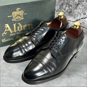 ☆希少☆ALDEN Shell Cordovan オールデン コードバン 2161 ストレートチップ 7.5E 馬革 Aberdeen アバディーン 黒 ブラック BLACK 外羽根