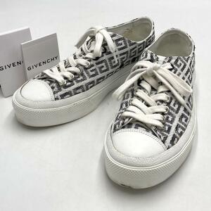 ［美品］ジバンシィ GIVENCHY スニーカー 4Gジャカード ブラック ホワイト レディース ジバンシー BE001NE10N 004 BLACK WHITE　ローカット