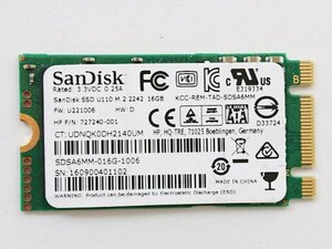 送料無料 ★ SanDisk SSD U110 m.2 2242 16GB SDSA6MM-016G-1006 【中古動作品】