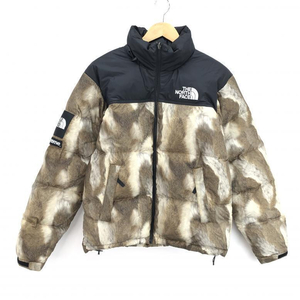 【中古】THE NORTH FACE ザ ノースフェイス × Supreme シュプリーム ND01340 13AW Fur Print Nuptse Jacket S 茶 黒[240010376273]