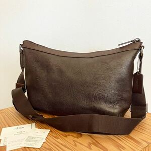 ●【状態◎】美品 COACH コーチ F71431 CAMDEN LEATHER TRANSIT 本革 シボ革 ショルダーバッグ/クロスボディー/斜め掛け/メンズ/濃茶