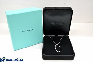 1OK394★TIFFANY＆Co.　メトロ オーバル パヴェ ダイヤ ネックレス★750(K18WG)★USED＜ニューポーン＞