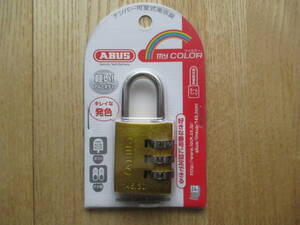 （新品未開封）ABUS ナンバー可変式 南京錠 MYCOLORタイプ 　イエロー