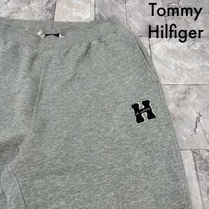 Tommy Hilfiger トミーヒルフィガー sweatpants スウェットパンツ USA企画 刺繍ロゴ 裾サイドジップ グレー サイズL 玉SS1709