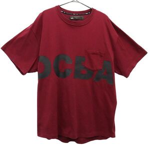 ディーシービーエーバイサノバチーズ プリント 半袖 Tシャツ L レッド DCBA BY SON OF THE CHEESE メンズ