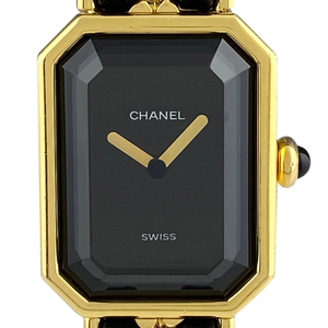 シャネル CHANEL プルミエール Lサイズ H0001 腕時計 SS レザー クォーツ ブラック レディース 【中古】