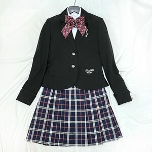 女児キッズフォーマル3点セット 160 卒服 卒業式 なんちゃって制服 女子 チェックスカート ブレザー