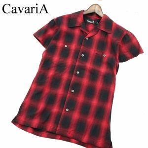 CavariA キャバリア 春夏 麻 リネン&コットン★ 半袖 ワーク オンブレー チェック シャツ Sz.46　メンズ　A2T08283_7#A