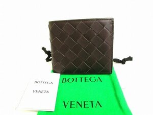 【未使用保管品】 ボッテガヴェネタ BOTTEGA VENETA イントレチャート カーフスキン 2つ折り 財布 コンパクト財布 メンズ レディース