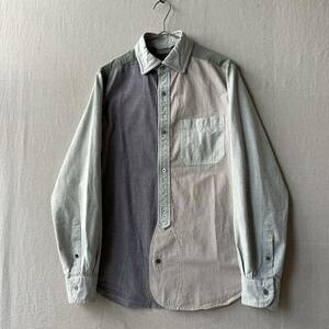 Nigel Cabourn クレイジーパターン ブリティッシュオフィサーシャツ / 48 コットン ボタンダウン T4-09059-8437