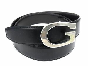 1円 GUCCI グッチ 036 1406 0956 レザー シルバー金具 ベルト 表記サイズ 95・36 メンズ ブラック系 FD3693