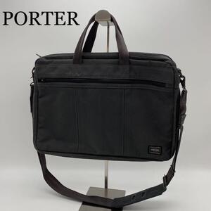 PORTER ブリーフケース 2way キャンバス 吉田カバン グリーングレー