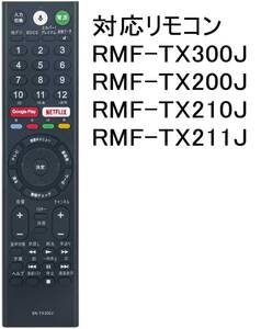 1-33 SONY ソニー BRAVIA ブラビア テレビ 音声検索対応 代替リモコン RMF-TX300J RMF-TX210J RMF-TX211J RMF-TX200J 用　静2動