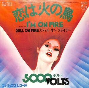 C00204843/EP/5000ボルト (5000 VOLTS)「Im On Fire 恋は火の鳥 / Still On Fire (1975年・SFL-2064・ディスコ・DISCO)」