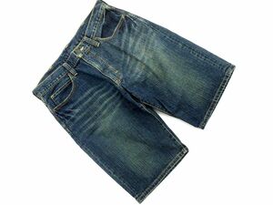 Wrangler ラングラー USED加工 ハーフ デニムパンツ size32/青 ■◆ ☆ efc8 メンズ