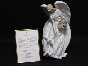 IJ26-7941[GGG] LLADRO リヤドロ 1867「願いを込めて」高さ32cm 証明書付き 陶器人形 フィギュリン インテリア 置物 天使 JK00