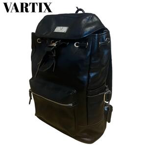 希少品・定価42万 VARTEX ヴァティックス オールレザー バックパック リュック A4収納可 ロゴプレート 大容量 黒 ブラック