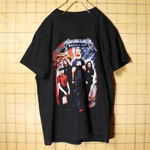 METALLICA メタリカ 両面プリント バンド Tシャツ ブラック 黒 メンズM IN THE DARK 古着