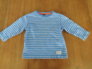 中古格安◆babyGAP ギャップ ボーダー長袖Tシャツ 青 90cm/18-24 M トップス◆送料無料