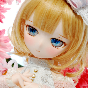 *マーガレット* 　DDH-01（セミホワイト肌）カスタムヘッド+カボションアイ3組+チョーカー1種