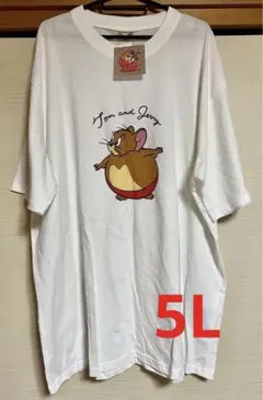 ★新品タグ付★TOM andJERRY/半袖  丸首 Tシャツ 5L白★推奨品★