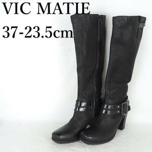 EB4429*VIC MATIE*ヴィックマティー*レディースロングブーツ*37-23.5cm*黒