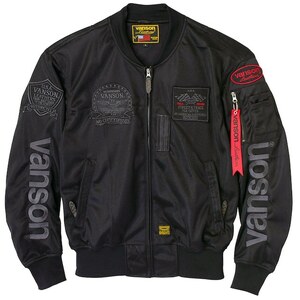 3XLサイズ バンソン TVS2402S メッシュMA-1ジャケットケット ブラック / ガンメタリック 3XL (2024春夏モデル) VANSON trooper