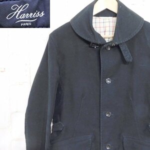 ハリス　HARRISS■起毛ショールカラージャケット■ブラック　ショートコート　ブレザー　カジュアルブレザー　※9415103