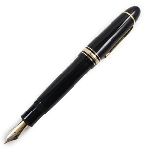 美品●MONTBLANC モンブラン マイスターシュテュック No.149 ペン先18K Mニブ ホワイトスター ロゴ刻印入り 万年筆 ブラック ゴールド