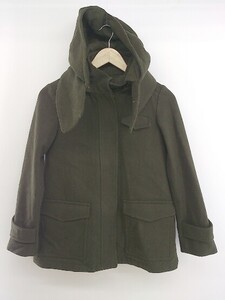 ◇ green label relaxing UNITED ARROWS フード付き 長袖 ジップアップ コート サイズ36 カーキ レディース P