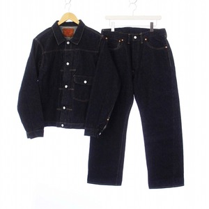 TCBジーンズ TCB JEANS 30s 復刻 1st デニムジャケット デニムパンツ ジーンズ Tバック セットアップ 上下 40 W34 紺 ネイビー /KH メンズ