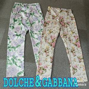 DOLCHE & GABBABA ◆ パンツ２点セット 42サイズ 花柄 シルク混◆ ドルチェガッパーナ ◆ レディース 