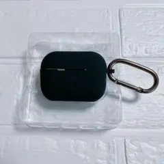 半額‼️AirPods Pro2用ケース 黒 シリコン製 ワイヤレス カラビナ