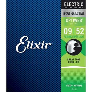 Elixir 7-STRING エレキギター弦 19007 OPTIWEB SUPER LIGHT 09-52 ７弦 正規品
