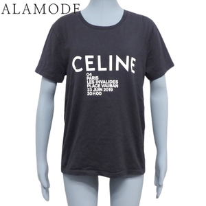 CELINE(セリーヌ) ロゴ Tシャツ トップス アパレル ファッション M コットン ブラック黒 レディース 40802100114【アラモード】